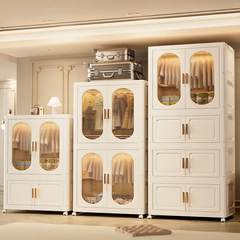 Foldable Wardrobe Storage Cabinet Home Kids Bedroom Closet Plastic Organizer Clothes Baby Storage Drawer Cabinet Furnitur Design