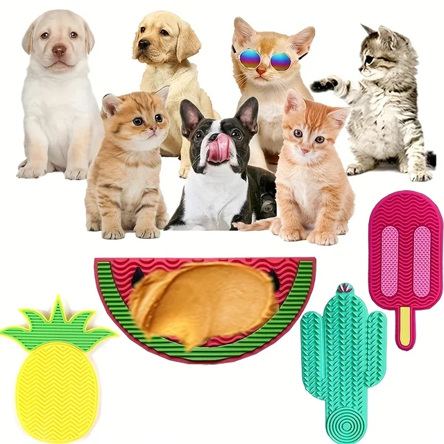 Suitable for pets weighing less than 3 kilograms Mat Cats Slow Food Bowls Suction Cup Feeding Food Silicone Lick，product small 5