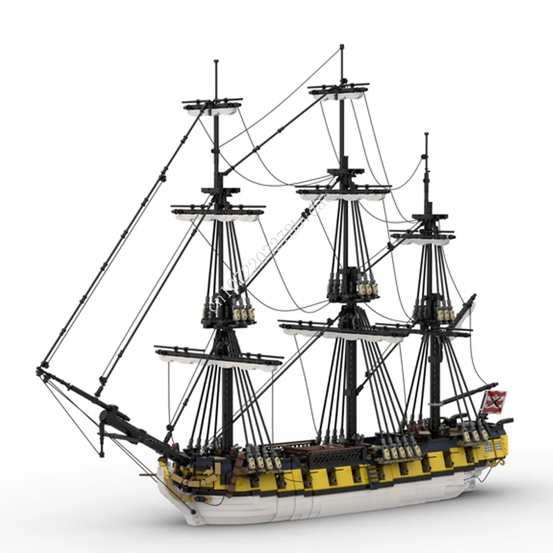 

4646PCS MOC Medieval Pirate Series HMS Eminente Frigate Model Building Blocks Technical Bricks DIY Creative Assembly Toys Gifts