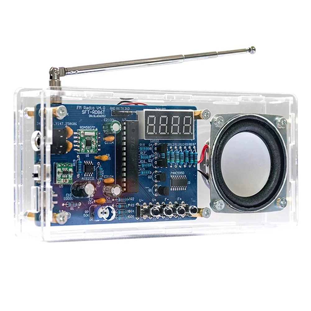 CJSD-초보자를 위한 전자 DIY 키트 FM 라디오용 조정 가능한 주파수 87.5-108Mhz Mhz 연습 프로젝트 보드 RDA5807M 모드