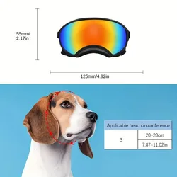 UV Protection Dog Sunglasses with Durable Frame and Adjustable Fit (Black S)