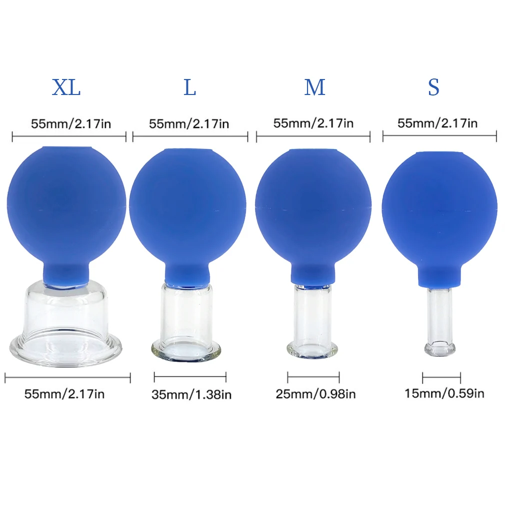 Facial Cupping Set Rubber Massage Body Cups Vacuum Cupping Glasses Face Skin Lifting Body Facial Cups Anti Cellulite Chineses Cupping Therapy Tool