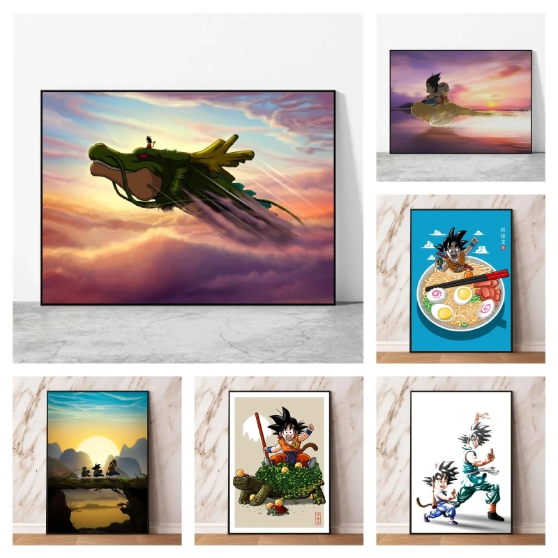 

Print On Canvas Prints Poster Dragon Ball Anime Son Goku Home Room Painting Gifts Cartoon Character Picture Decoration Paintings