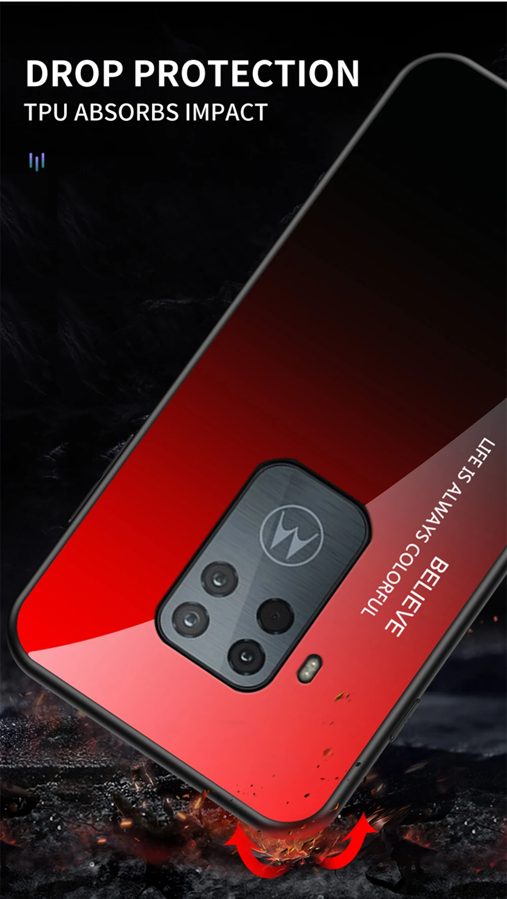 for Moto One Zoom Glass Case DECLAREYAO Luxury Hard Mirror Tempered Glass Coque For Moto G7 Power G7Play G5S Puls G6 Plu_voghion.com