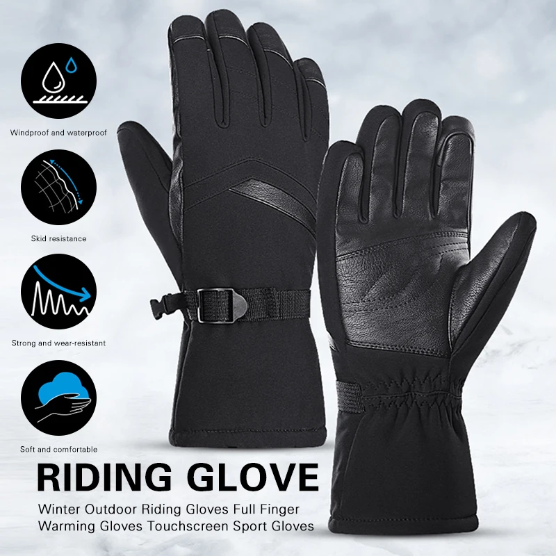 Winter Outdoor Riding Gloves Full Finger Warming Gloves Unisex Touchscreen Sports Gloves for Skating Skiing Running 2