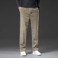 Corduroy Men's Loose Casual Straight Pants Autumn New Elastic Waist Band High Quality Fashion Sweatpants Trousers Male