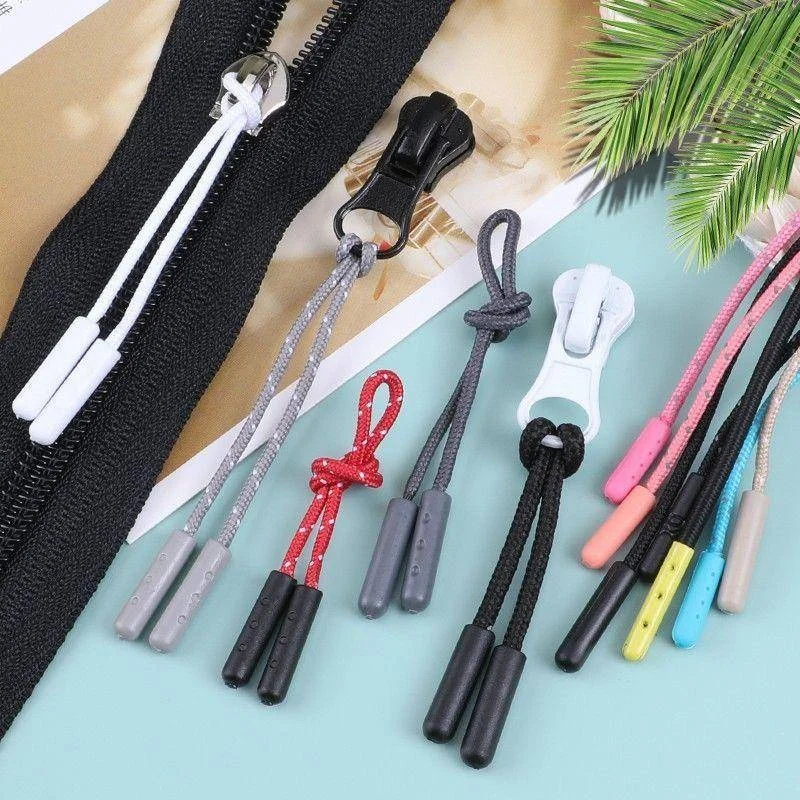 5pcs Zipper Pulls Extension Handle Cord Finger Use Plastic Curve Puller