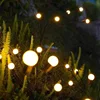10 LED Solar Garden Lights Powered Firefly Lights Outdoor Waterproof Vibrant Garden Lights for Patio Pathway Decoration,Warm 5