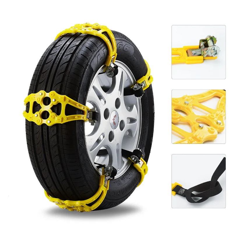 4Pcs TPU Snow Chains Universal Car 165-265mm reinforced and Thickened General-purpose Winter Vehicle Tire Anti-skid Chain
