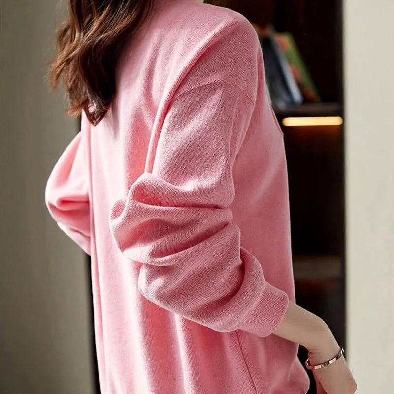 Casual Stylish Cartoon Embroidery Sweatshirts Letter Women's Clothing Korean O-Neck Spring Autumn Commute Long Sleeve Pullovers