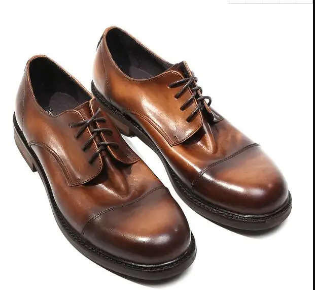 

Hot outdoors casual shoes Genuine Leather work shoes Derby shoes High Quality Lace up men's shoes