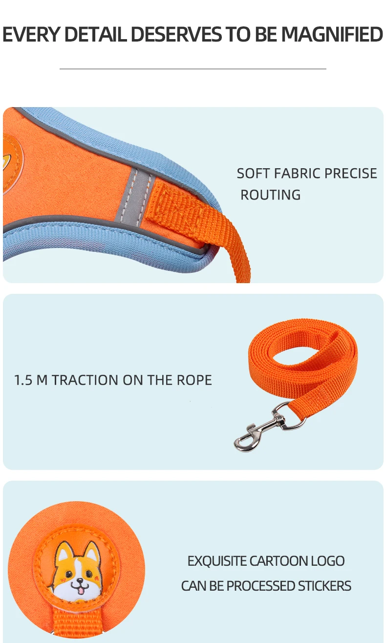 Hundegeschirr und Leinen-Set für Katzen, reflektierend, aus Wildlederimitat, für Welpen, Outdoor, ausbruchsicher, für Yorkies, weiche Weste, zum Spazierengehen, für kleine Hunde – Detail 7