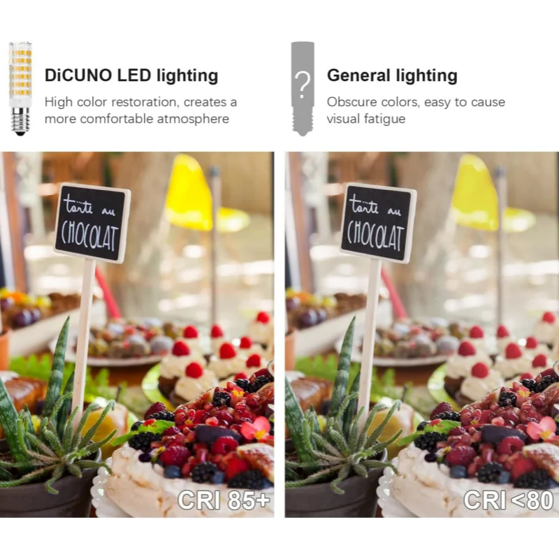 E14 LED 전구, 따뜻한 흰색 3000K, 70W 백열 전구, 디밍 불가, AC 110V-220V, 6 개
