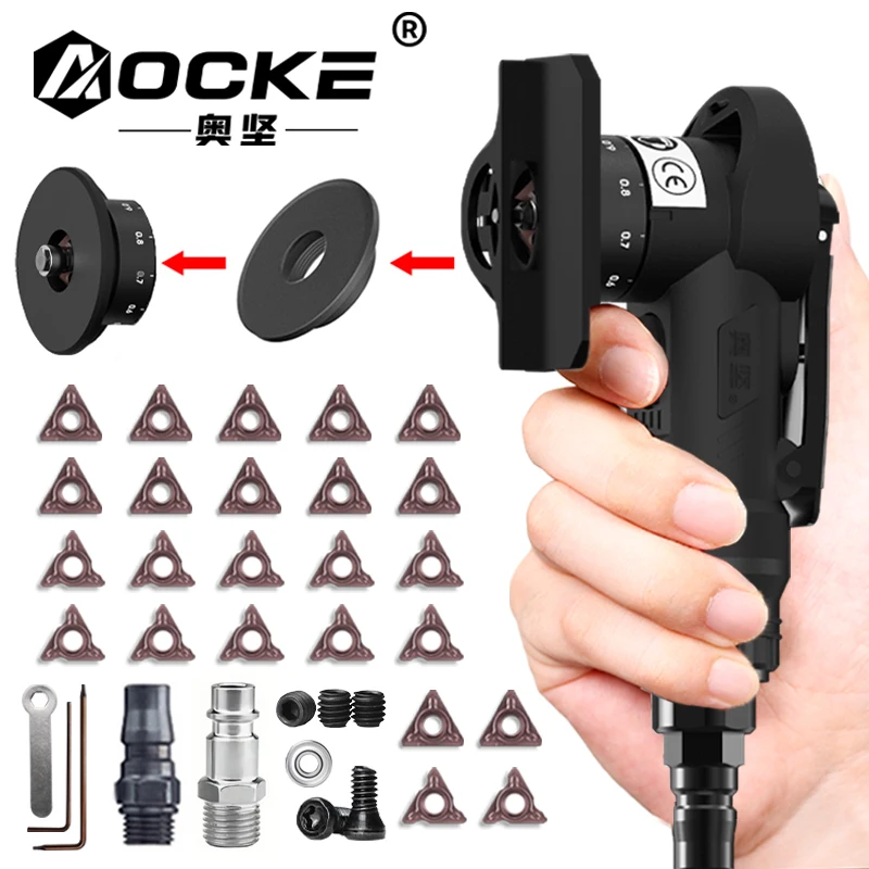 AOCKE 공압 모따기 총 모따기 도구 에어 미니 그라인더 디버링 베벨 트리밍..