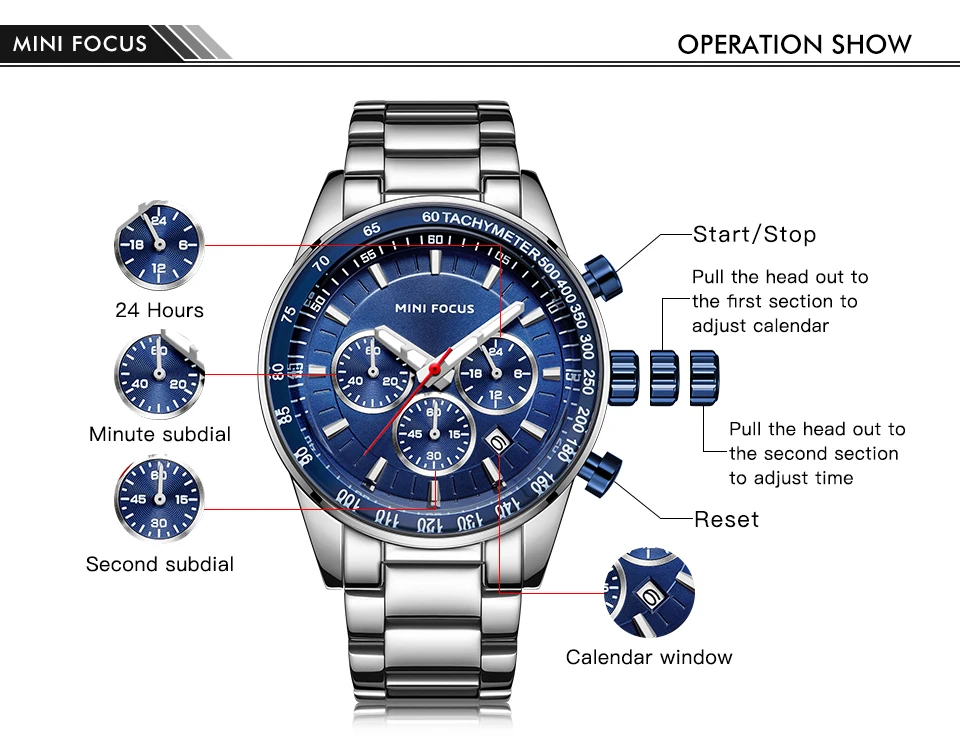MINI FOCUS Quartz Watch for Men Waterproof_voghion.com