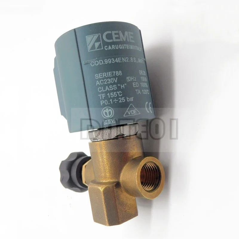 Ceme 25bar Caldeira Que Regula as Válvulas de Solenóide do Vapor Bobina 9934 Equipamento de Lavagem Ferro Elétrico Válvula Solenóide de Engomar g1 220v