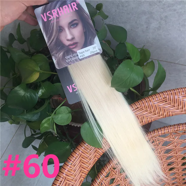VSR PU Super Human Hair Tape In Extension Hair Style Double Drawn US Strong Adhesive Tape Human Hair Extensions For Salon #60