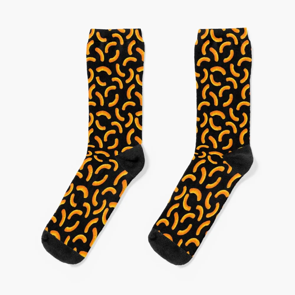 

Cheese Puffs - Black Socks christmass gift moving stockings Heating sock floral Luxury Woman Socks Men's