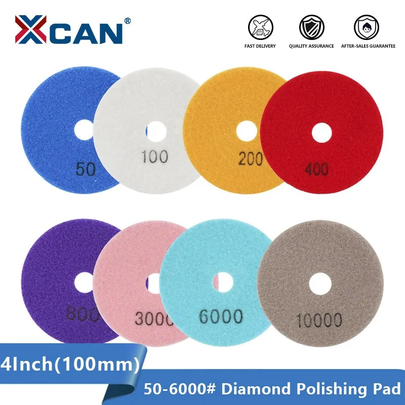 xcan polishing pad 4inch 100mm diamond dry wet sanding grinding disc 50 6000 grit for tile marble granite ceramic abrasive tool XCAN Polishing Pad 4inch(100mm) Diamond Dry/Wet Sanding Grinding Disc 50-6000 Grit for Tile Marble Granite Ceramic Abrasive Tool