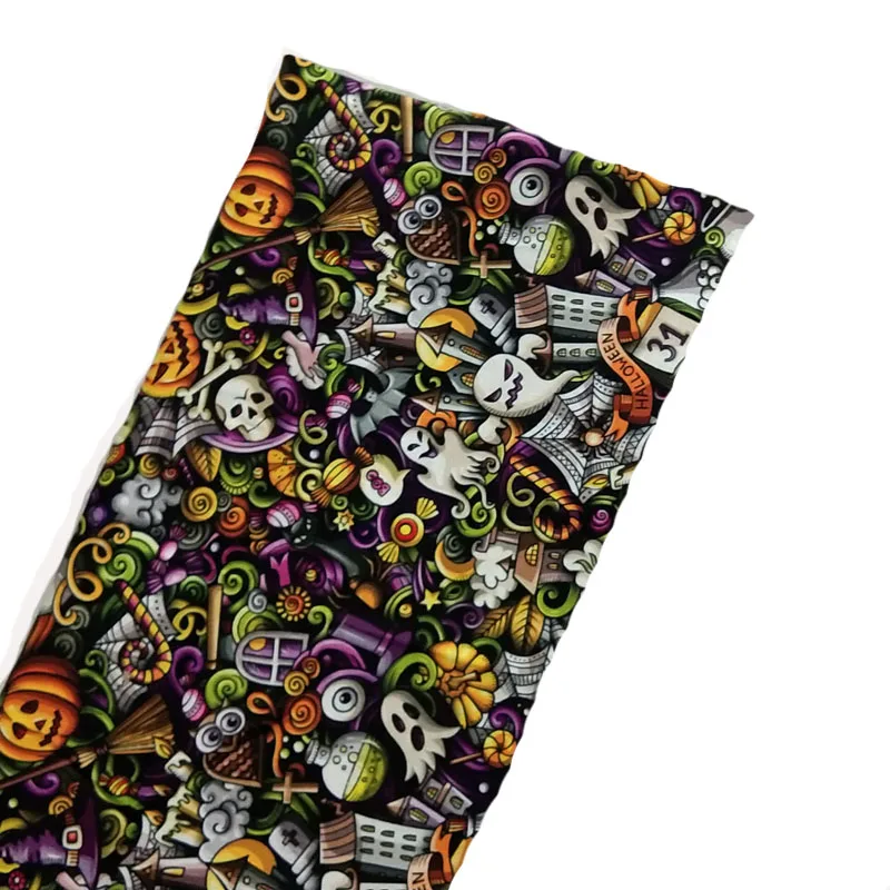 Happy Halloween Series Pumpkin Lamp Ghost Zombies Skull Cotton Fabric 50x105cm DIY sewing Clothing Tissue Telas Patchwork