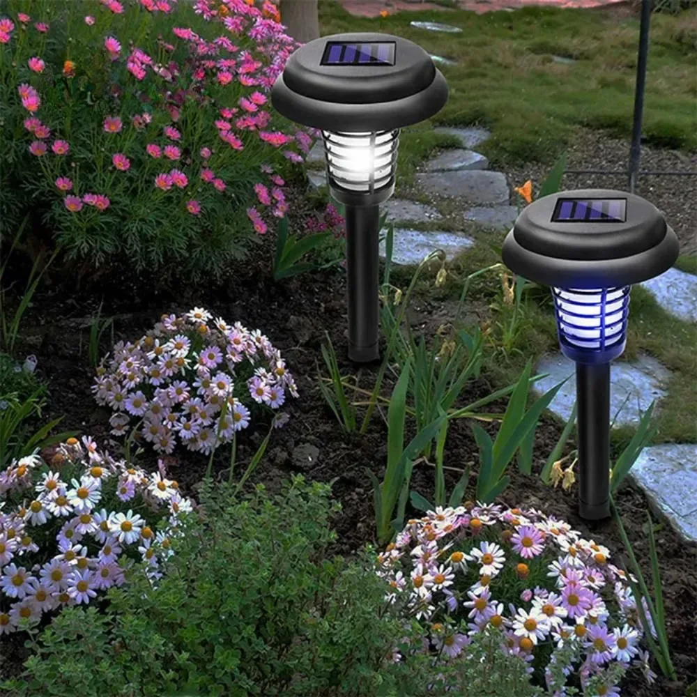 Outdoor Led Mosquito Killer Lamp Solar Powered Bug Zapper Lamp Yard Garden Product for Killing Mosquito Fly Insect