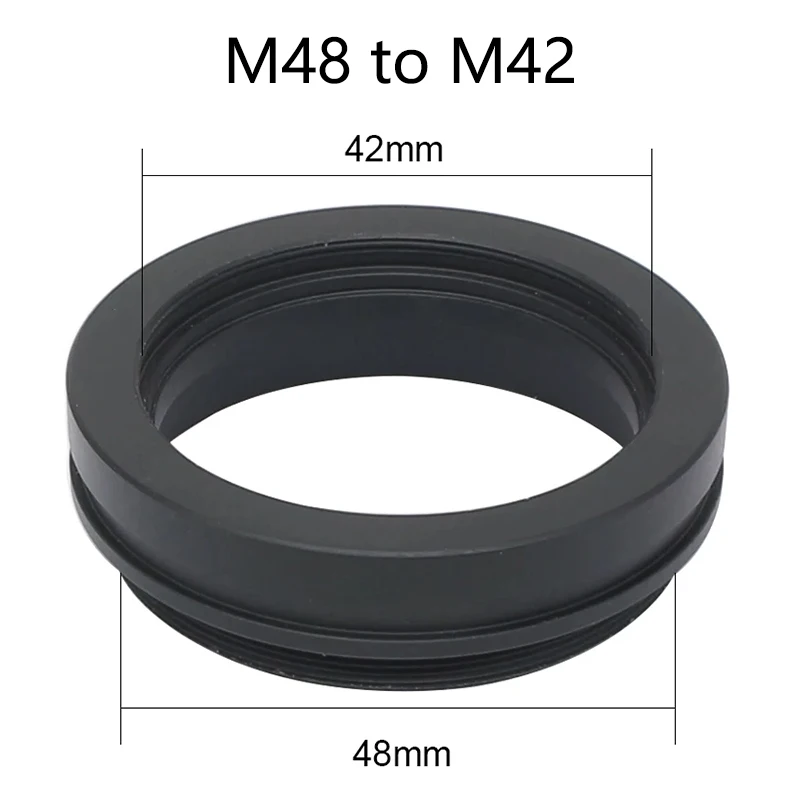 Microscope Objective Lens Microscope Adapter M48 to M42 M52 to M48 M48 X 0.75 Thread Objective Metal Zoom Stereo Microscope Screw Adapter Ring Light Cassette Ring