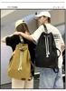 American-Style Canvas Backpack Shoulder Bag round  Retro Package Sport Gym Bag Backpack Bucket Bag Men рюкзак мужской mochila 6