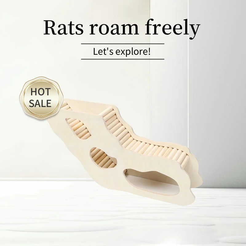 Wooden Hamster Under-ground Hiding Tunnel w/ Climbing Ladder for Hamsters Gerbils Mouse Small Pets Playing House small pet tunnel hamster cage tunnel