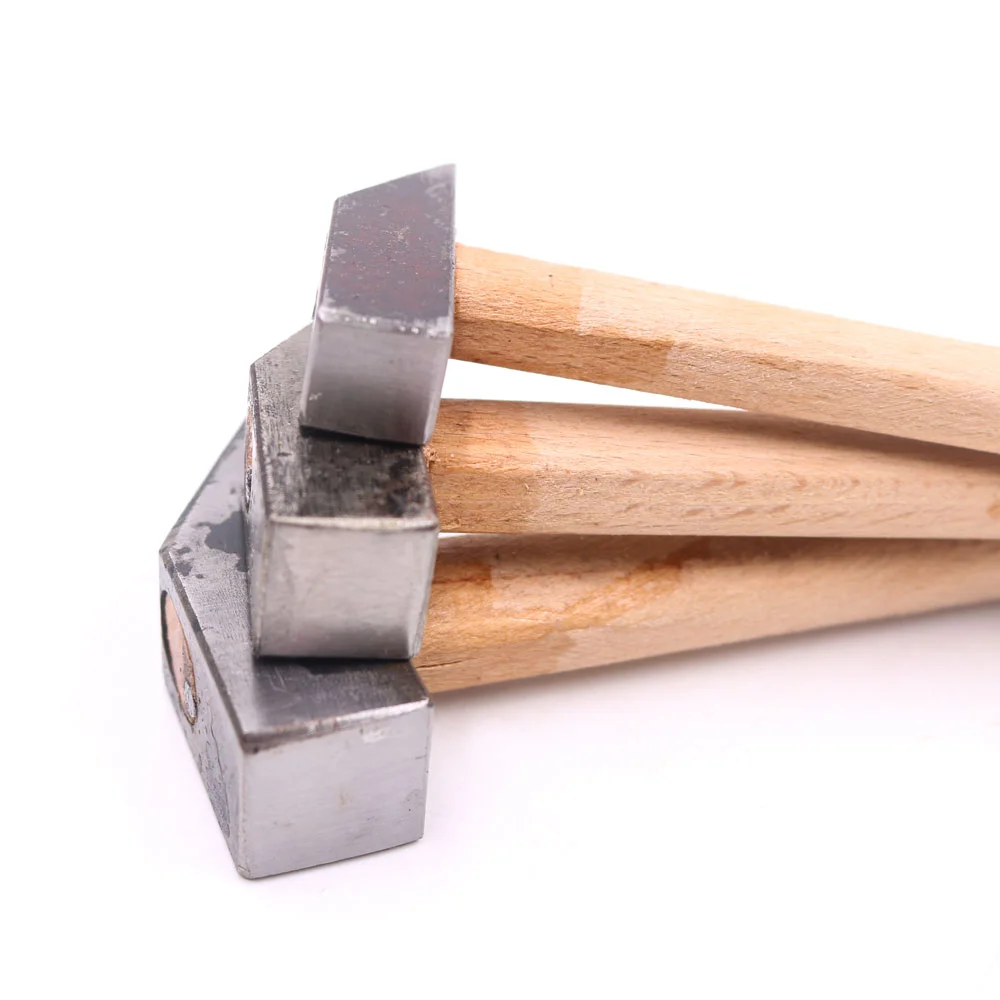 Martelli Goldworking strumento per la creazione di gioielli in oro e argento piccola testa quadrata Mini martello quadrato in metallo in ghisa con manico in legno - immagine 2