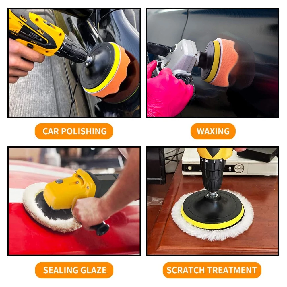 3/4/5 Inch Drill Car Polisher Reusable ing Waxing Clean Polish er Drill Wheel Polisher For Auto Polishing Sanding Waxing