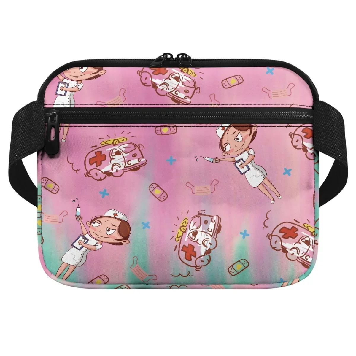 Cartoon Ambulance Nurse Medical Design Portable Waist Bag Adjustable Nursing Fanny Pack Casual Women Bum Bags riñonera mujer