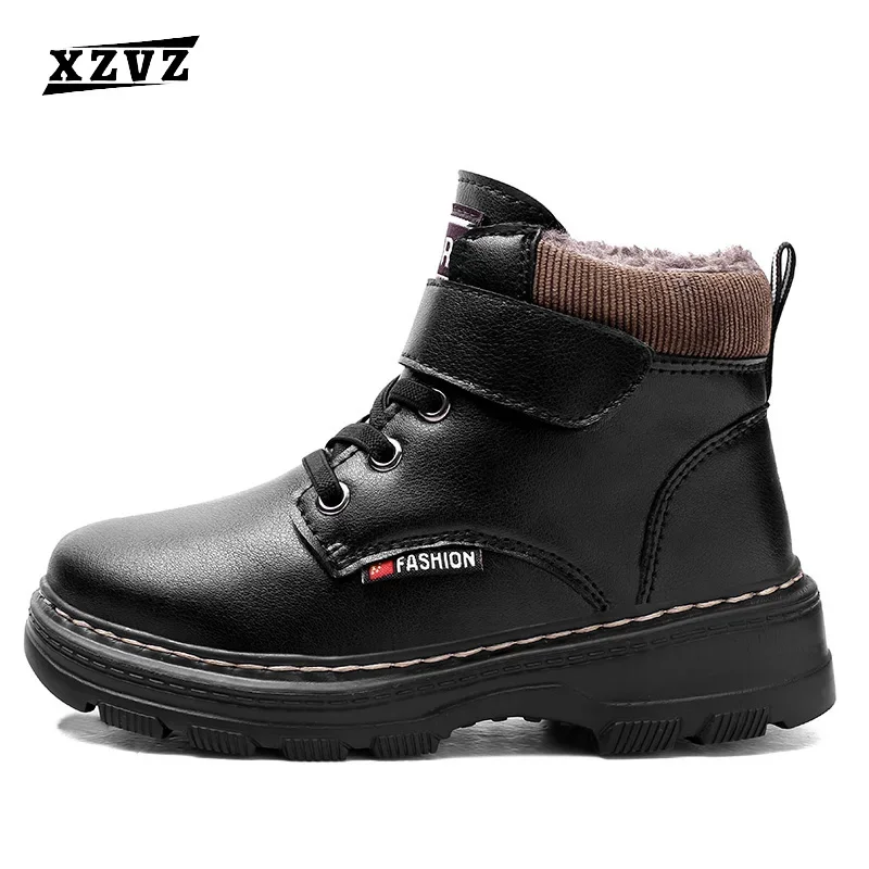 XZVZ Kids Boots Waterproof Upper Children's Boots Non-slip wear-resistant Rubber Sole Boys Shoes Casual Kids Footwear