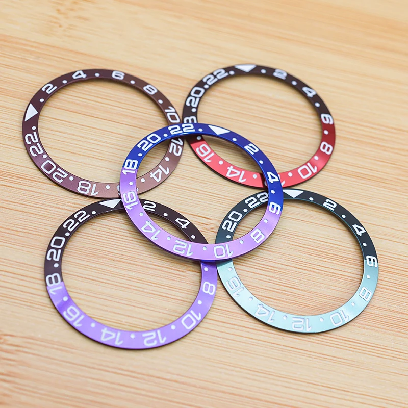 Mod 38Mm * 30.5Mm Sloped Metal Watch Bezel Insert Rings Si Adatta Alla Cassa Dell'Orologio Da Uomo Gmt Seiko Sostituisci Le Parti Di Riparazione