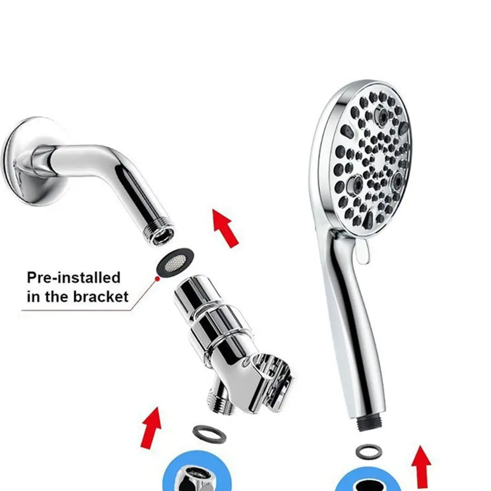 Adjustable Pressure Handheld Shower Head With A Hose