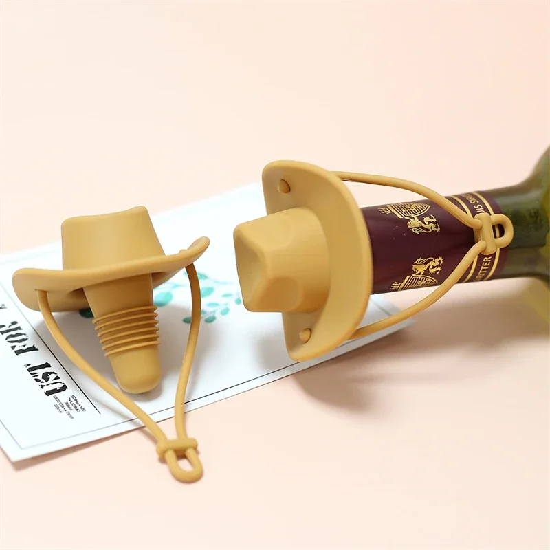 Wine Stopper Silicone Cowboy Hat for Beer Champagne Bottle