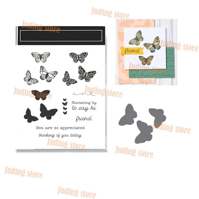 Butterfly Travel 2026 New Clear Stamps Or Cutting Dies In French German For Scrapbook Stamping Dies Blessing Of Cards Crafts 2