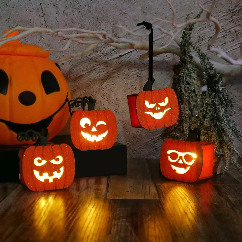 

Halloween Pumpkin Lantern Children's Handheld Night Lantern Ghost Festival Luminous Lantern Set Props