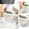 Refrigerator Storage Box Fresh Keeping Vegetable Fruit Plastic Sealed Boxes Drain Basket Fridge Kitchen Food Storage Container 4