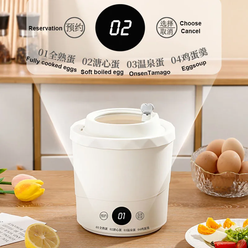 Multifunctional Household Electric Stewed Eggs Boiler Automatic Power-off of Custard Steamer Egg Cooker Poacher Heater Warmer EU