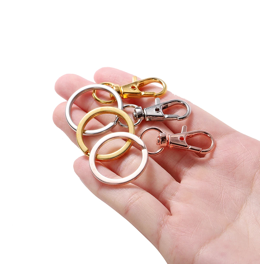 Set Di 2 Clip Girevoli In Metallo Dorato – Ganci A Doppia Apertura 360° Con Portachiavi Per Fai Da Te E Gioielli