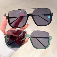 Lunettes de soleil carrées vintage pour femmes et hommes, demi-monture en métal, nuances de soleil UV400, lunettes de soleil design ChimBrand, lunettes de mode 3