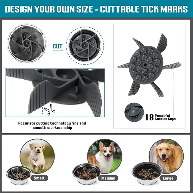 Pet Feeder Plugin Powerful Suction Cup Slow Food Anti Choking Bowl Convenient Easy Clean Extended Dogs Eating Time Pet Supplies 3