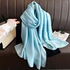 Fashion 90x180cm Solid Color Satin Muslim Hijab Soft Silk Feeling Headscarf Outdoor Beach Sunscreen Shawl 3