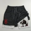 Berserk Guts - Men's double layered shorts, quick drying 2-in-1 sports shorts, breathable, suitable for running and fitness 4
