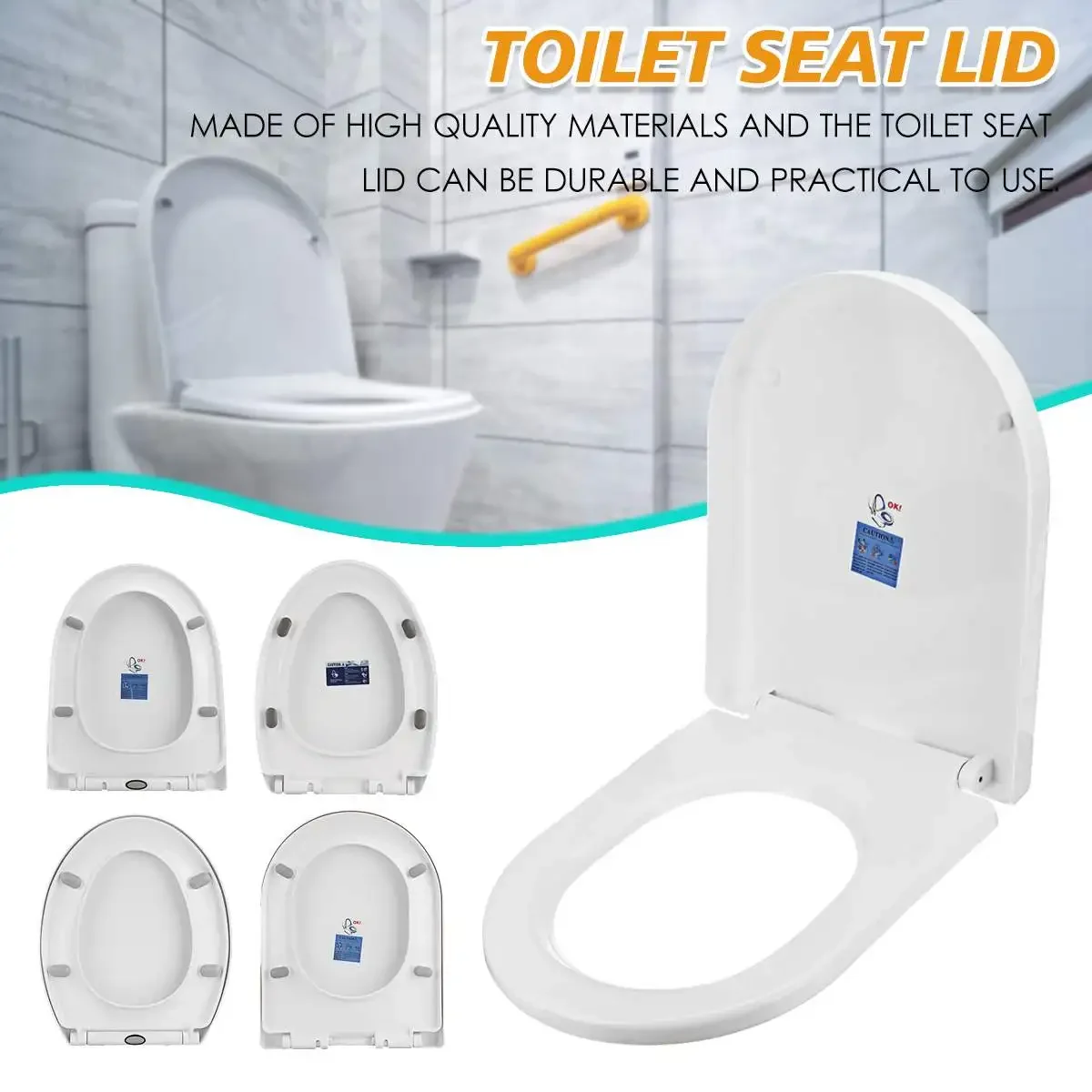 

WC Toilet Seats Cover Toilet Lid Thicken Replacement Universal 4 Types Square O V U Shape PP Board Soft Foam Gasket Toilette Use