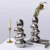 Electroplating Mirror Surface Design Flower Vase Living Room Desktop Egg Shape Ceramic Vase Plant Pot Decoration Home Decor 1