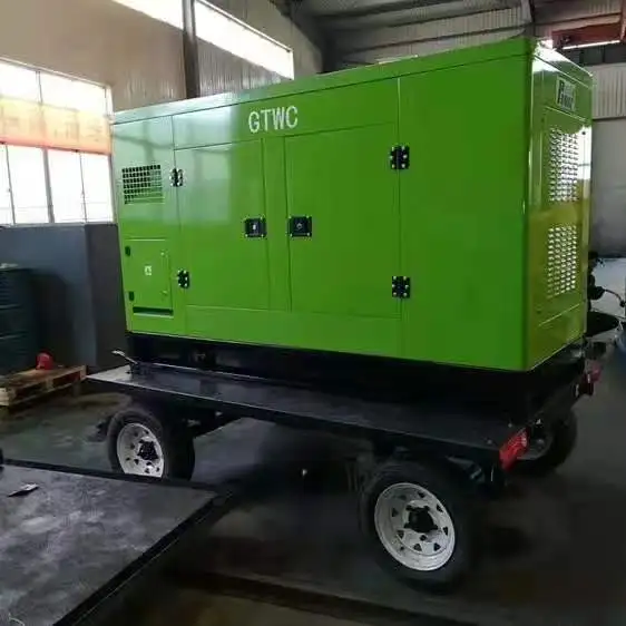 Générateur diesel mobile silencieux 40 kW 50 kVA avec moteur diesel ZH4100ZD, remorque 4 roues et alternateur sans balais 1