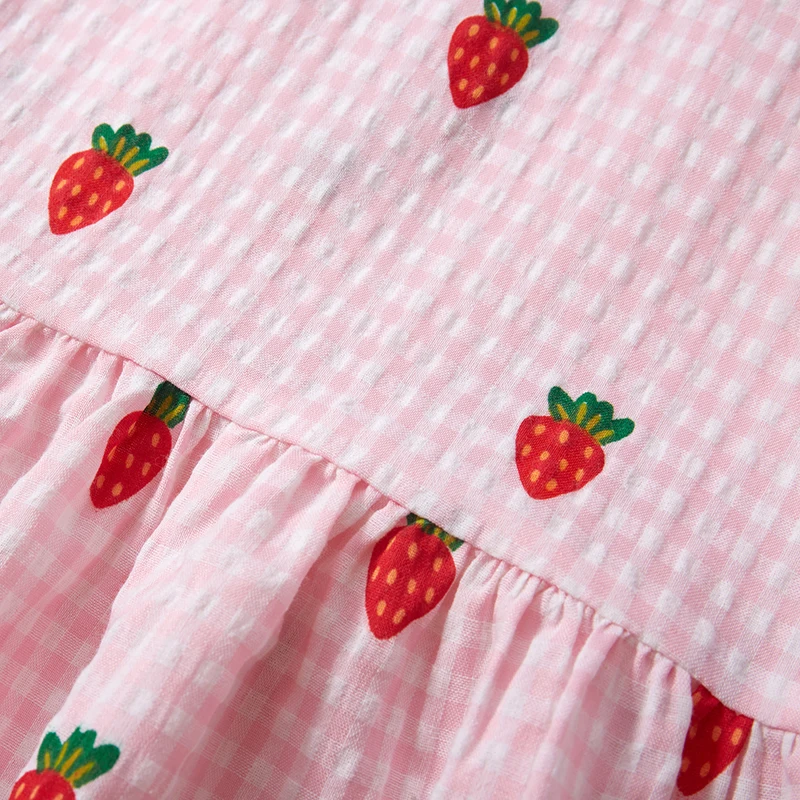 Kids Clothes Summer Princess Dress Baby Girls Cartoon Strawberry Dresses Children's Clothing Vestidos Cotton