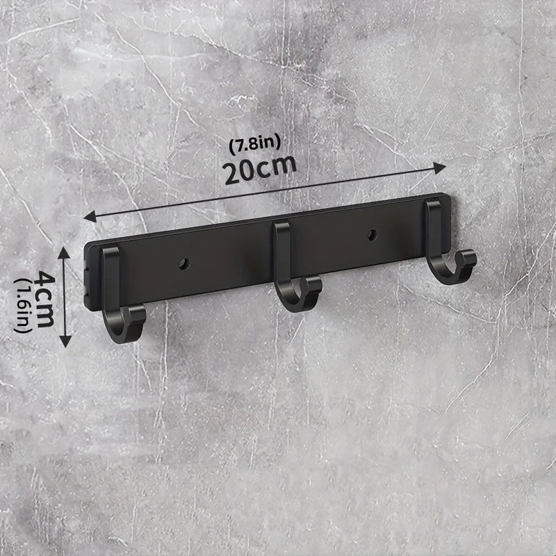 1pc Aluminum Wall Mounted Coat Hook, Wall Hanging Row Hook, Punching/Adhesive Storage Rack Hook  Towel Rack，Coat rack，Organizer 3