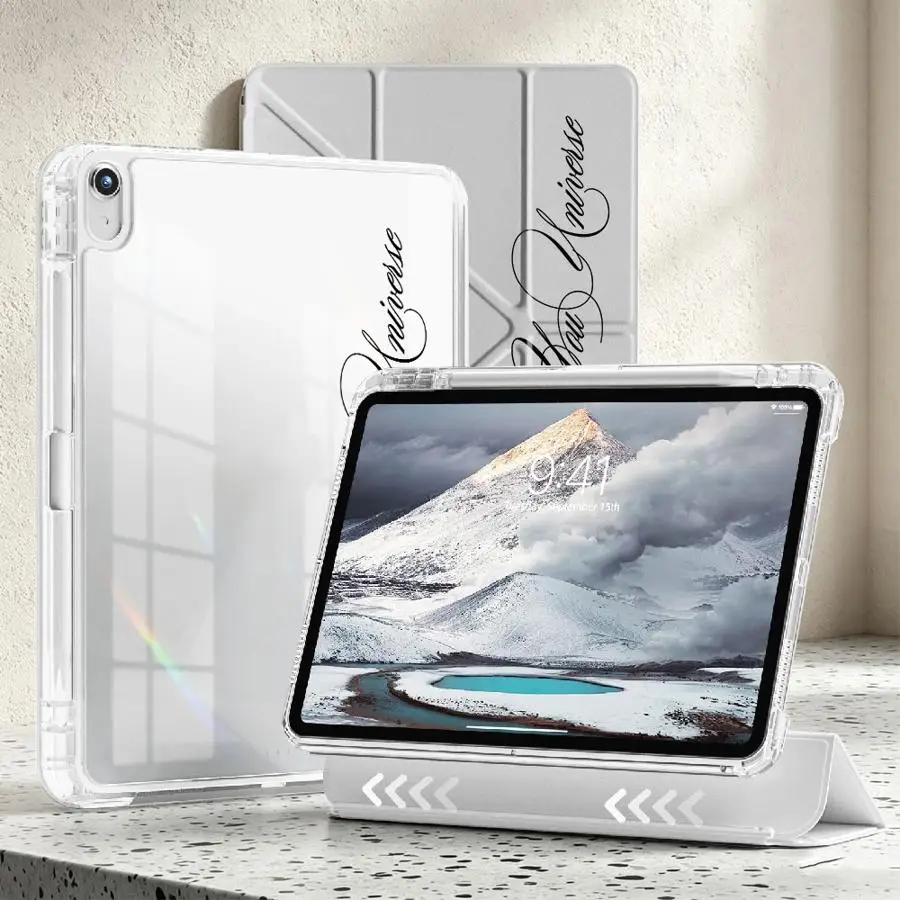 Personalized Letter Pattern Tablet Case with Pen Slot
